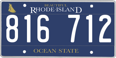 RI license plate 816712