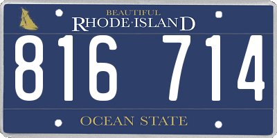 RI license plate 816714