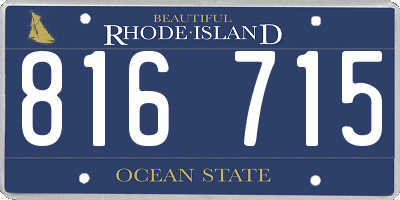 RI license plate 816715