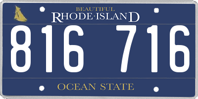 RI license plate 816716