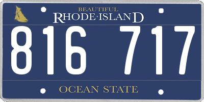 RI license plate 816717