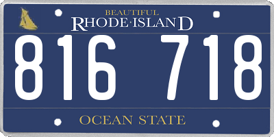 RI license plate 816718