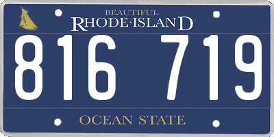 RI license plate 816719