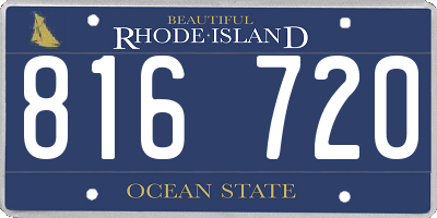 RI license plate 816720