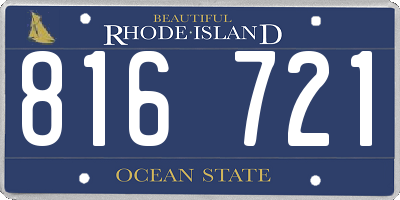 RI license plate 816721