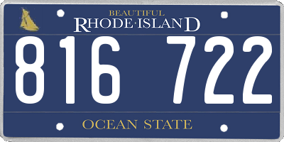 RI license plate 816722