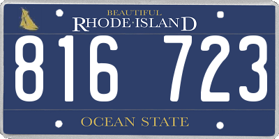 RI license plate 816723