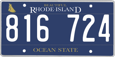 RI license plate 816724