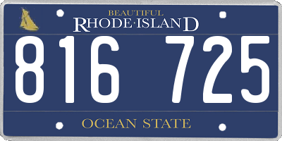 RI license plate 816725