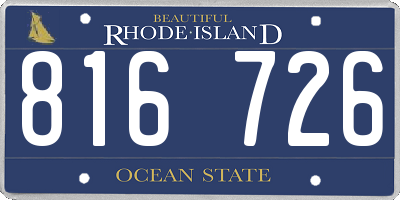 RI license plate 816726