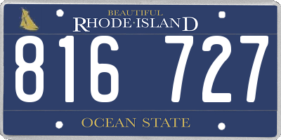 RI license plate 816727