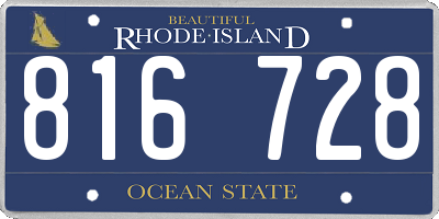 RI license plate 816728