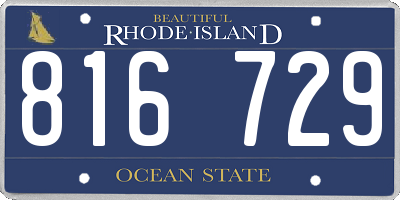 RI license plate 816729
