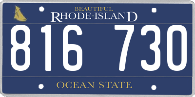RI license plate 816730