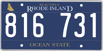 RI license plate 816731