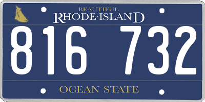 RI license plate 816732