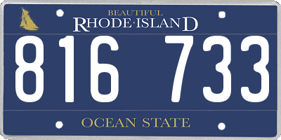 RI license plate 816733