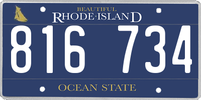 RI license plate 816734