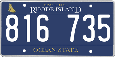 RI license plate 816735