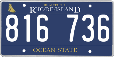 RI license plate 816736