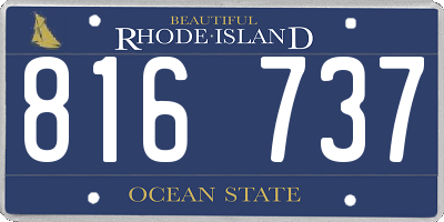 RI license plate 816737