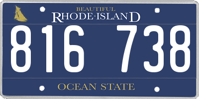 RI license plate 816738