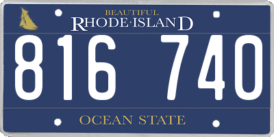 RI license plate 816740