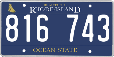 RI license plate 816743