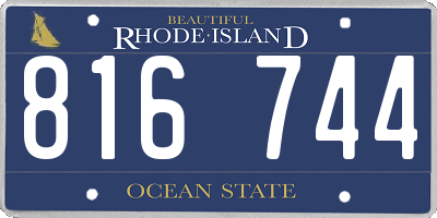RI license plate 816744
