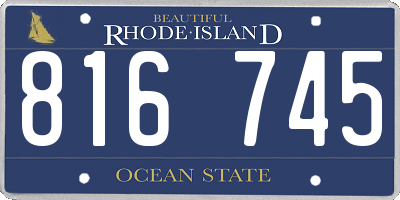 RI license plate 816745