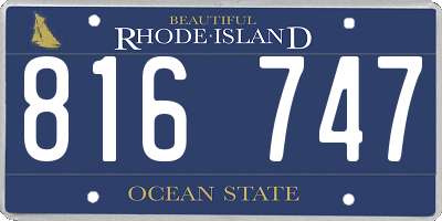 RI license plate 816747