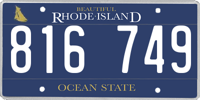RI license plate 816749