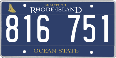 RI license plate 816751