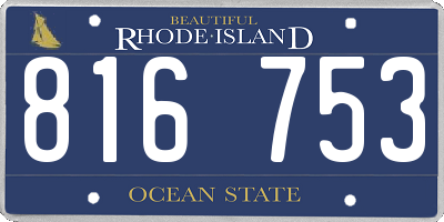 RI license plate 816753