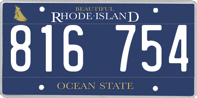 RI license plate 816754