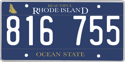 RI license plate 816755