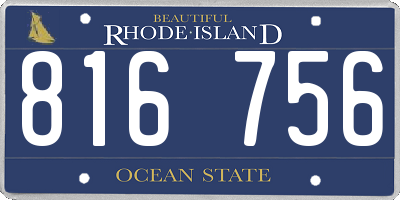 RI license plate 816756