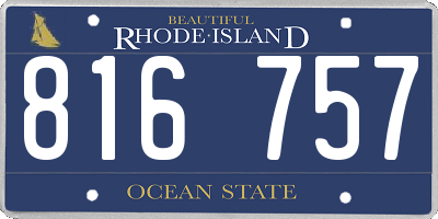 RI license plate 816757