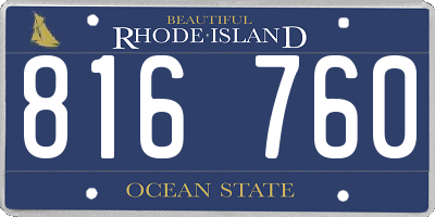 RI license plate 816760