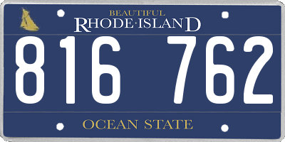 RI license plate 816762