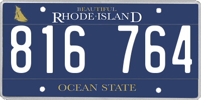 RI license plate 816764