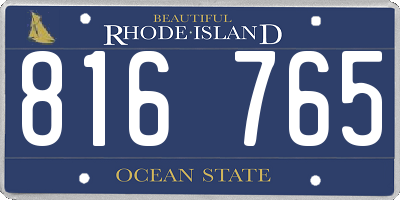 RI license plate 816765