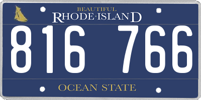 RI license plate 816766