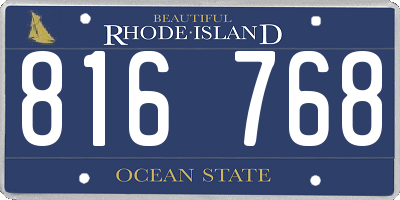 RI license plate 816768