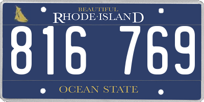 RI license plate 816769