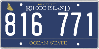 RI license plate 816771
