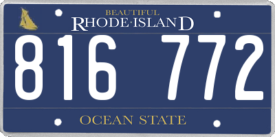 RI license plate 816772