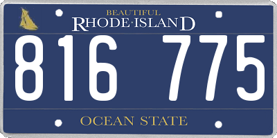 RI license plate 816775
