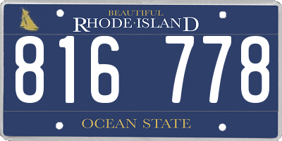 RI license plate 816778