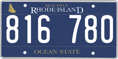 RI license plate 816780
